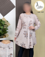 تونیک زنانه وسط پیله با چاپ گل خوشه‌ای کد 3327