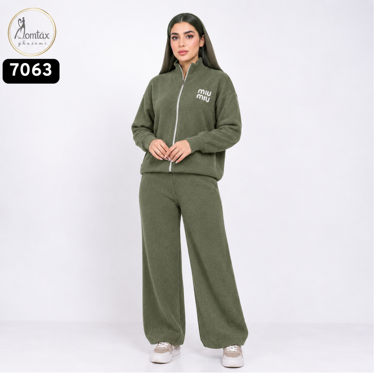 ست بافت miu جلو زیپ دار کد 7063